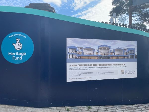 Hoarding at old Royal  High School site